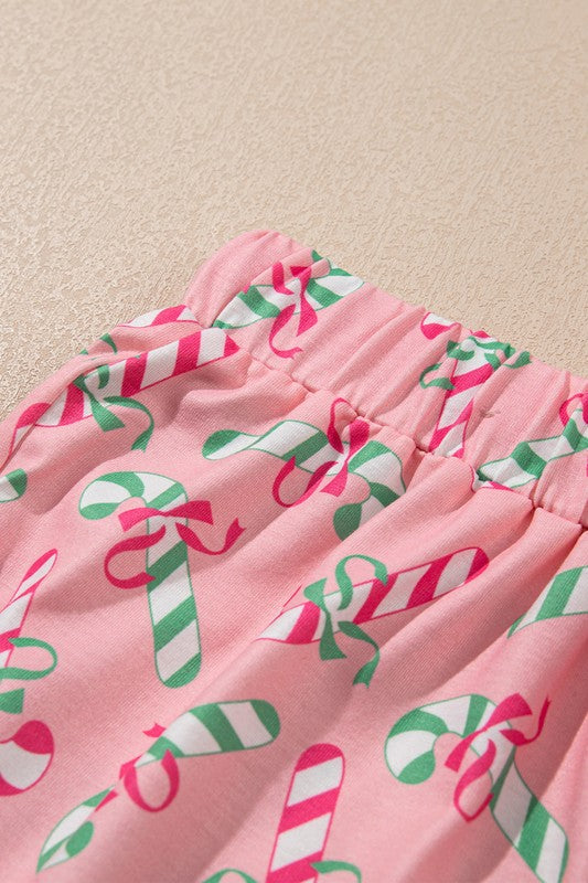 Pink Candy Cane Pajama Set
