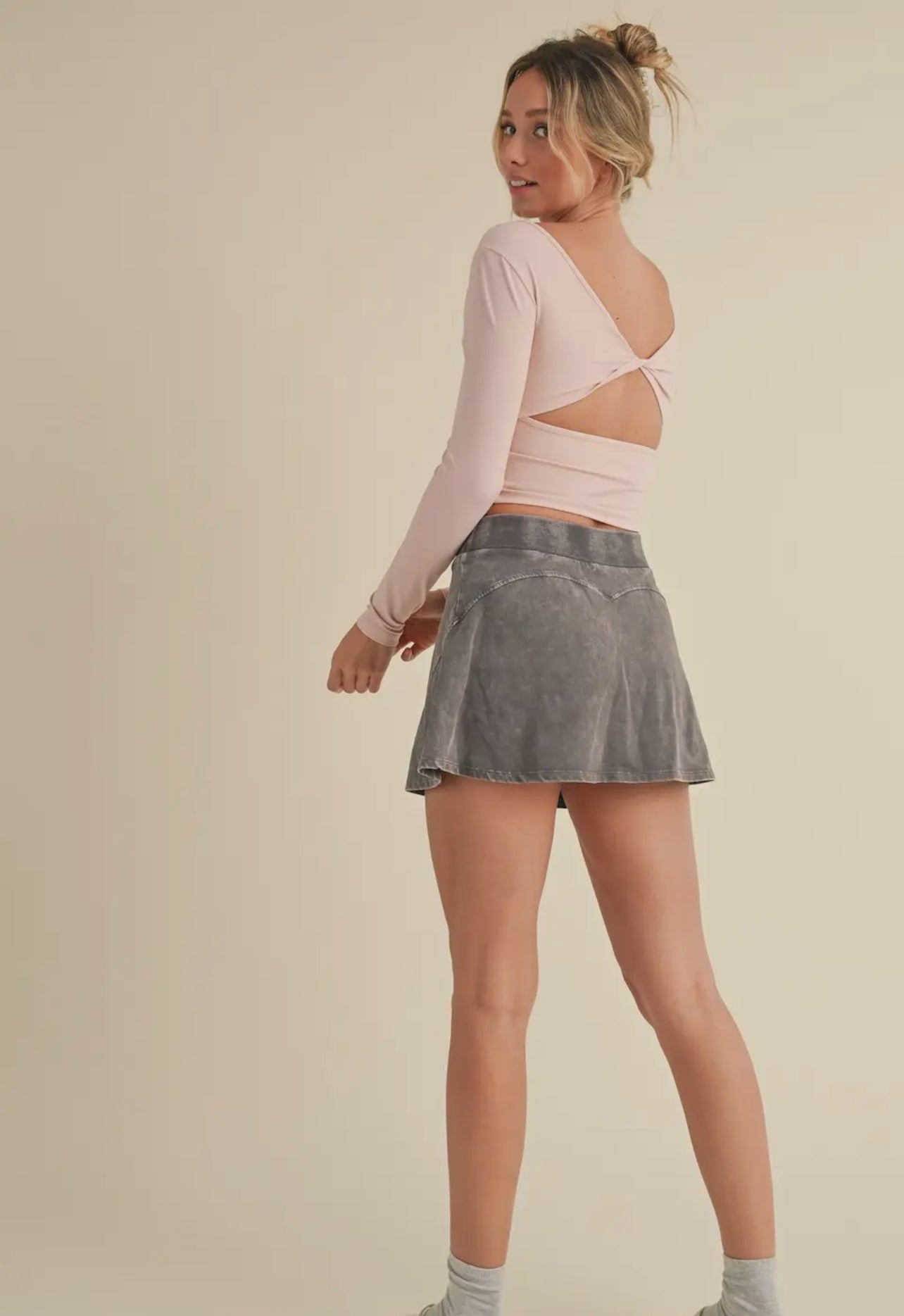 Blush Twist Back Top