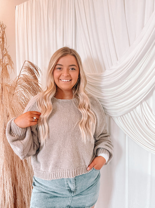 Taupe Reversible Sweater