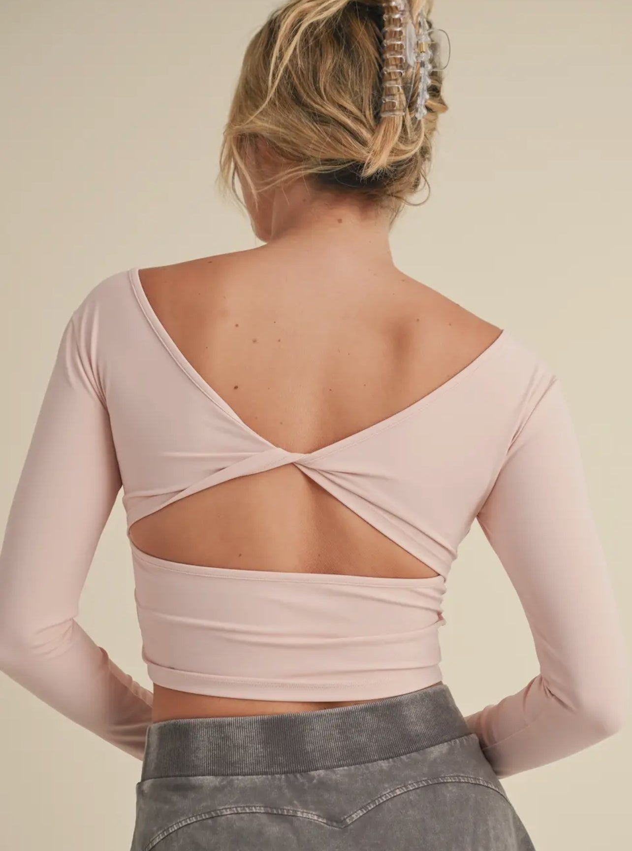 Blush Twist Back Top