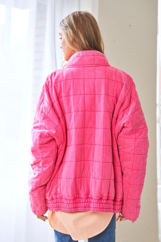 Hot Pink quilted Jacket