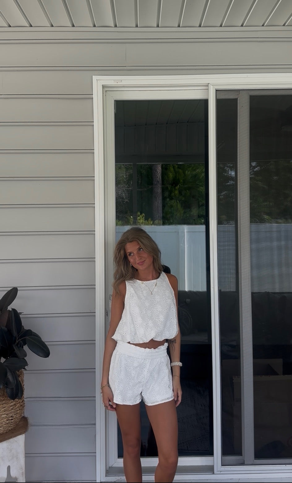 White Eyelet Set