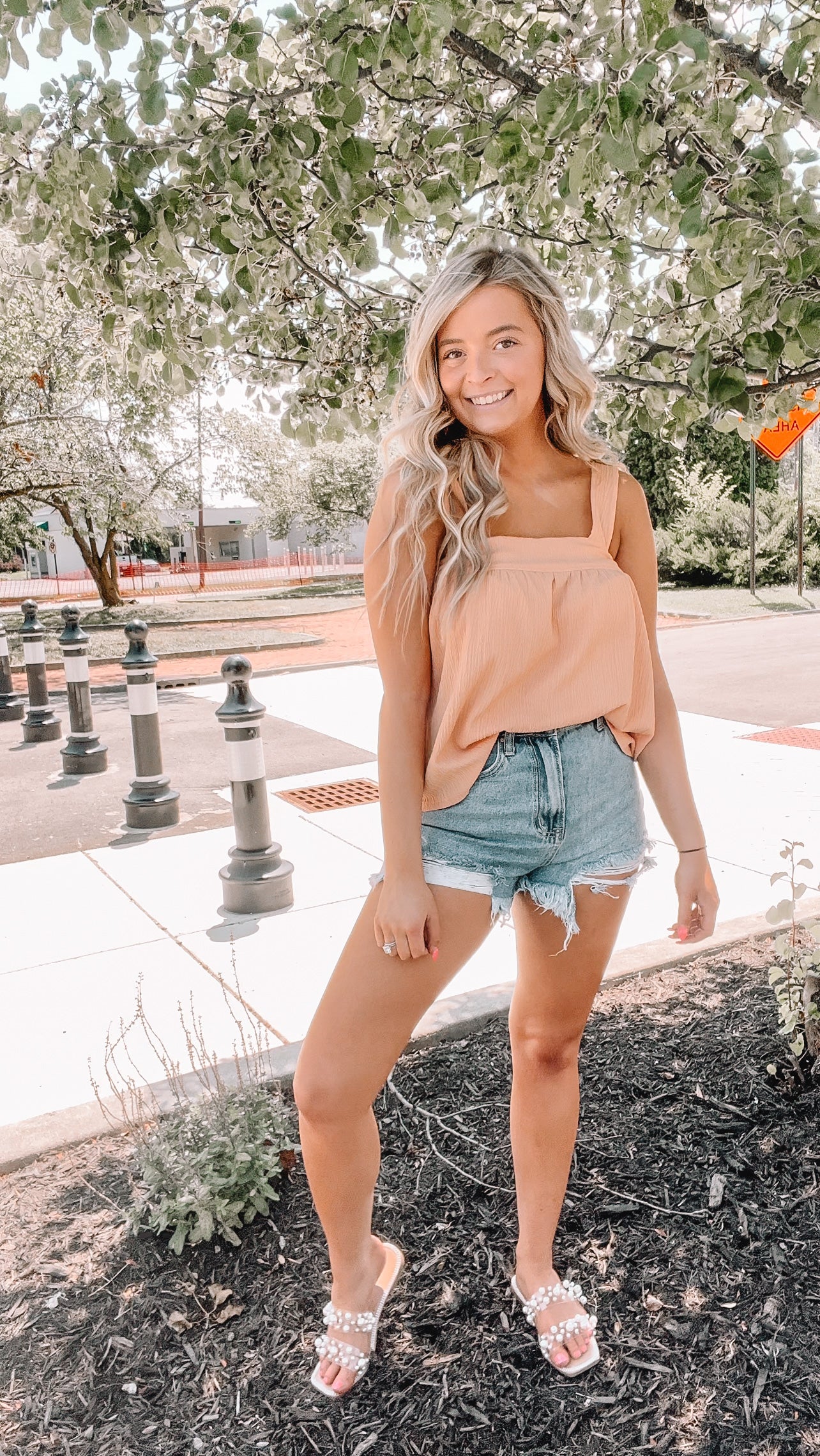 Apricot Baby Doll Top