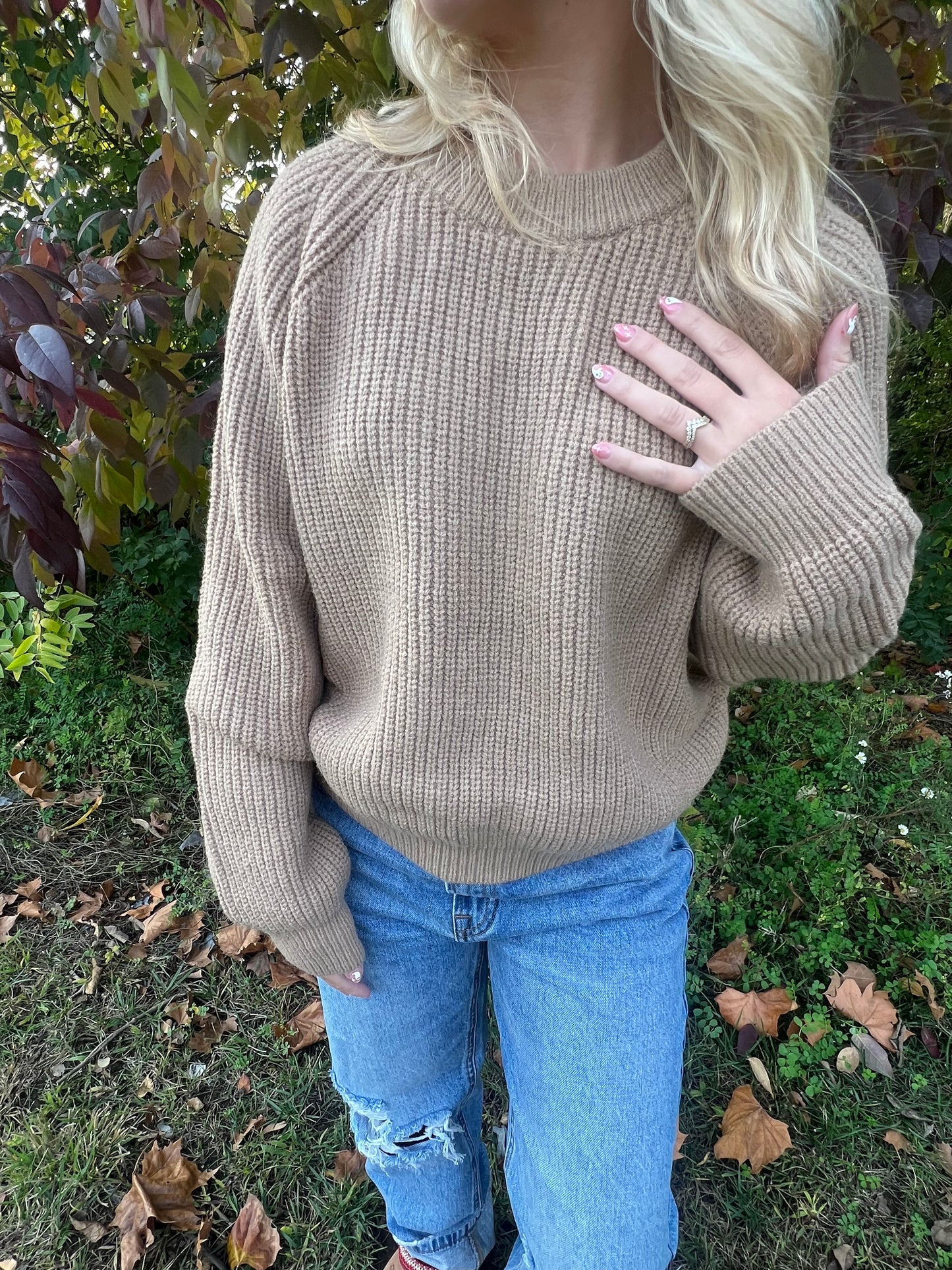 Taupe Crewneck Sweater