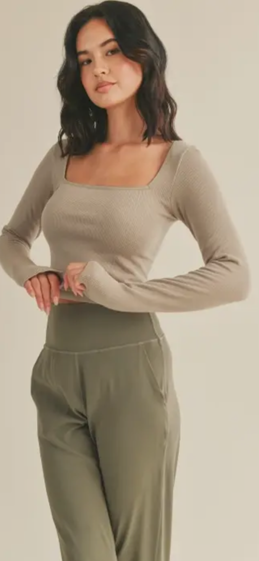 Taupe Seamless Long Sleeve