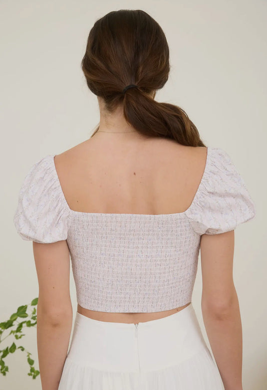 Blush Floral Puff Sleeve Top