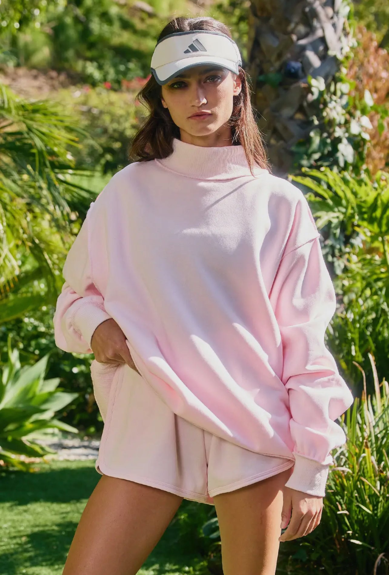 Blush Pink Mock Neck Sweatshirt