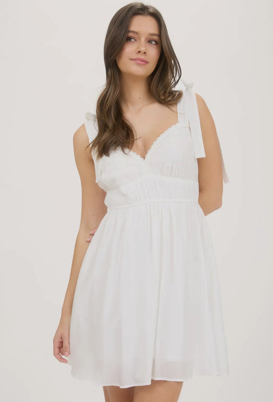 Eyelet Tie Strap Dress