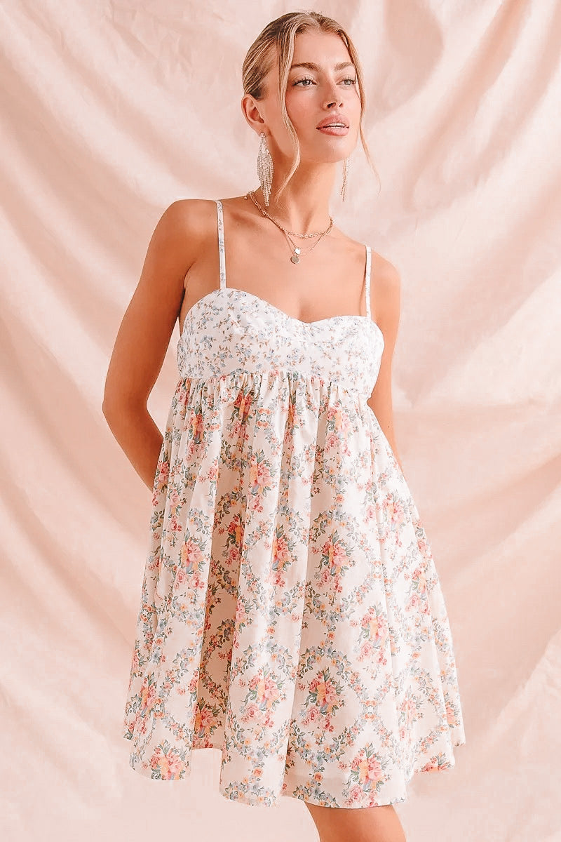 Mixed Floral Mini Dress