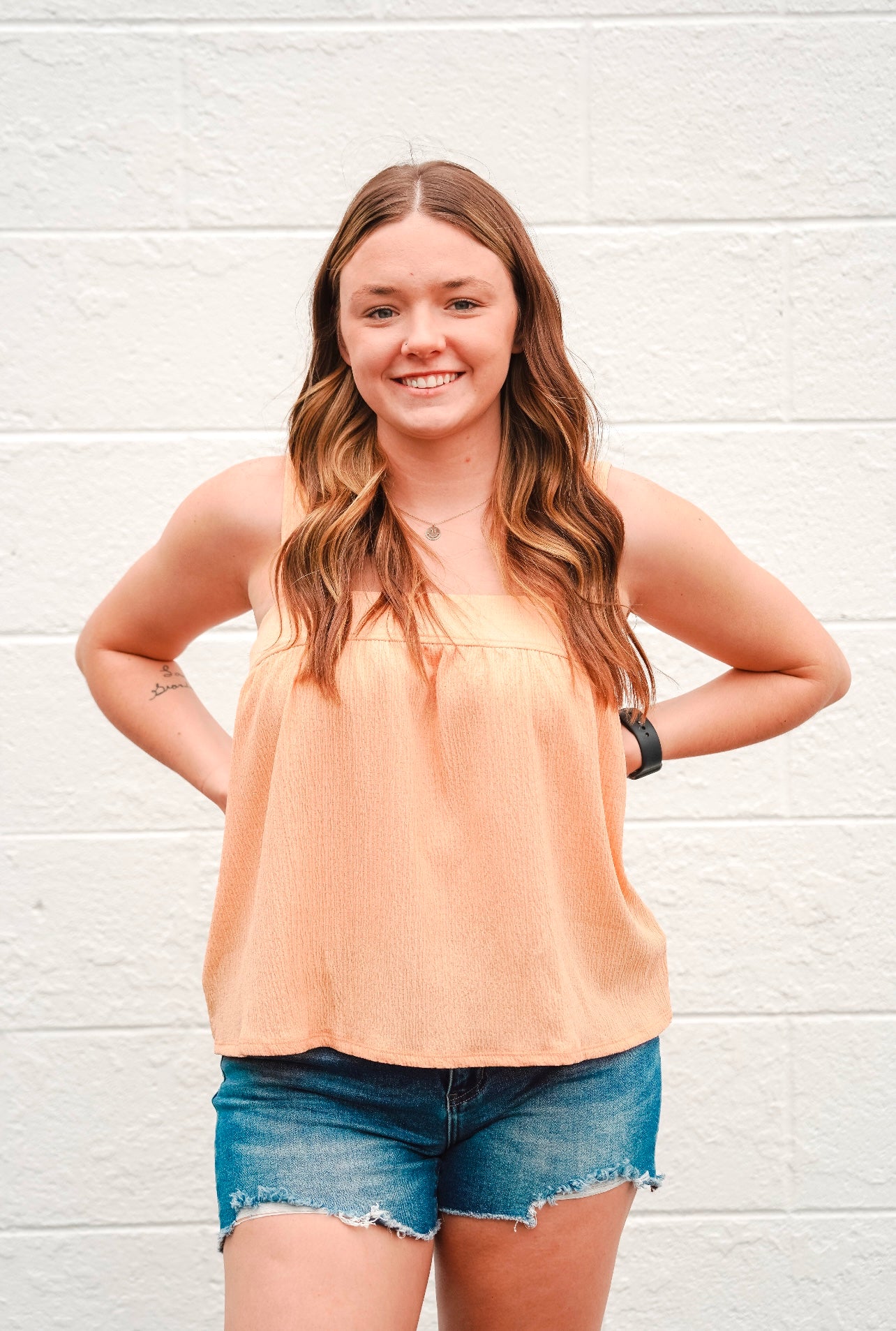 Apricot Baby Doll Top