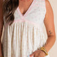 Lace Detail Floral V-Neck Sleeveless Top
