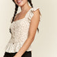 Floral print ruffled top