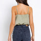 Spaghetti Strap Cowl Neck Bodysuit