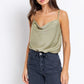 Spaghetti Strap Cowl Neck Bodysuit