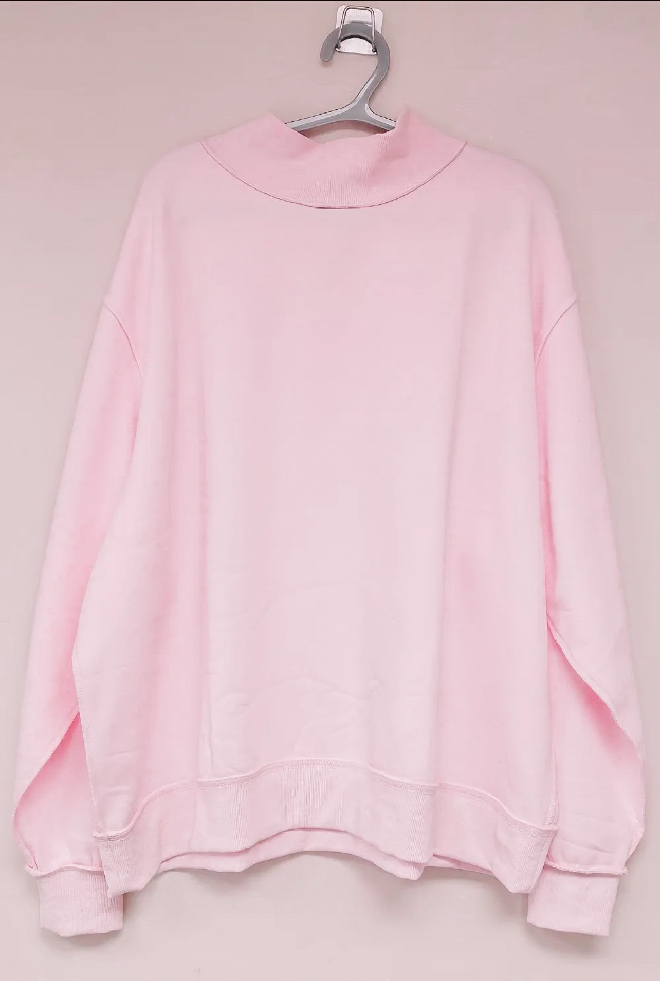 Blush Pink Mock Neck Sweatshirt
