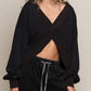 Black Criss Cross Reversible Sweatshirt