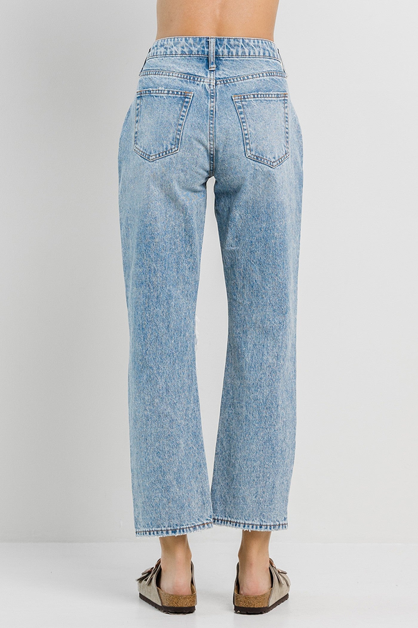 Vintage Wash Straight Jeans