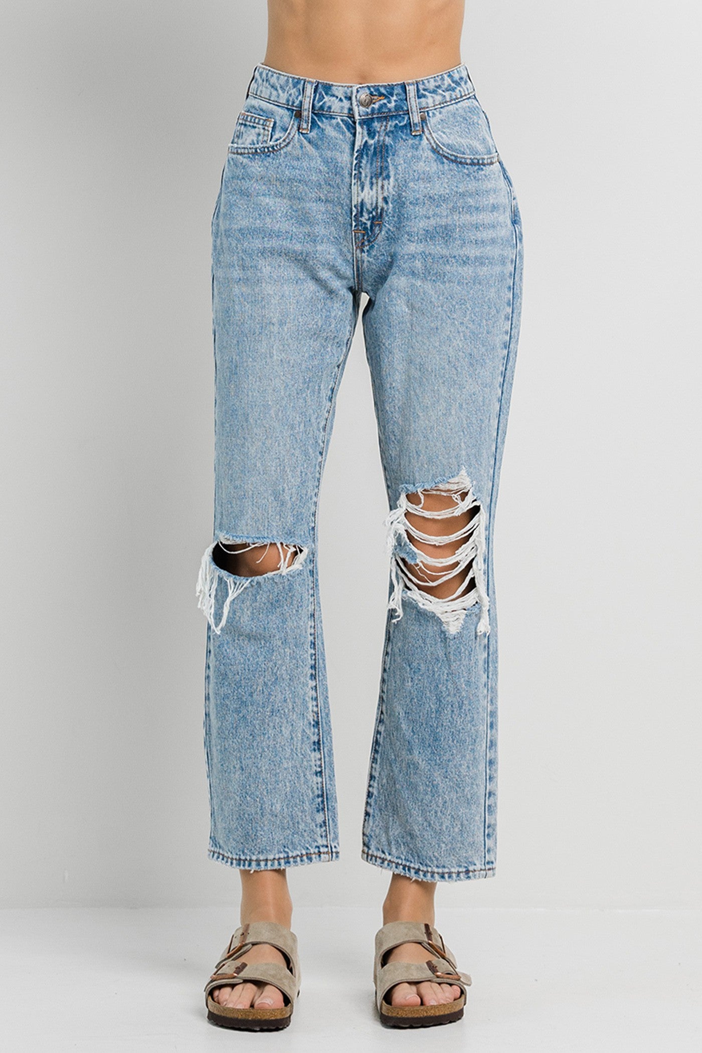 Vintage Wash Straight Jeans