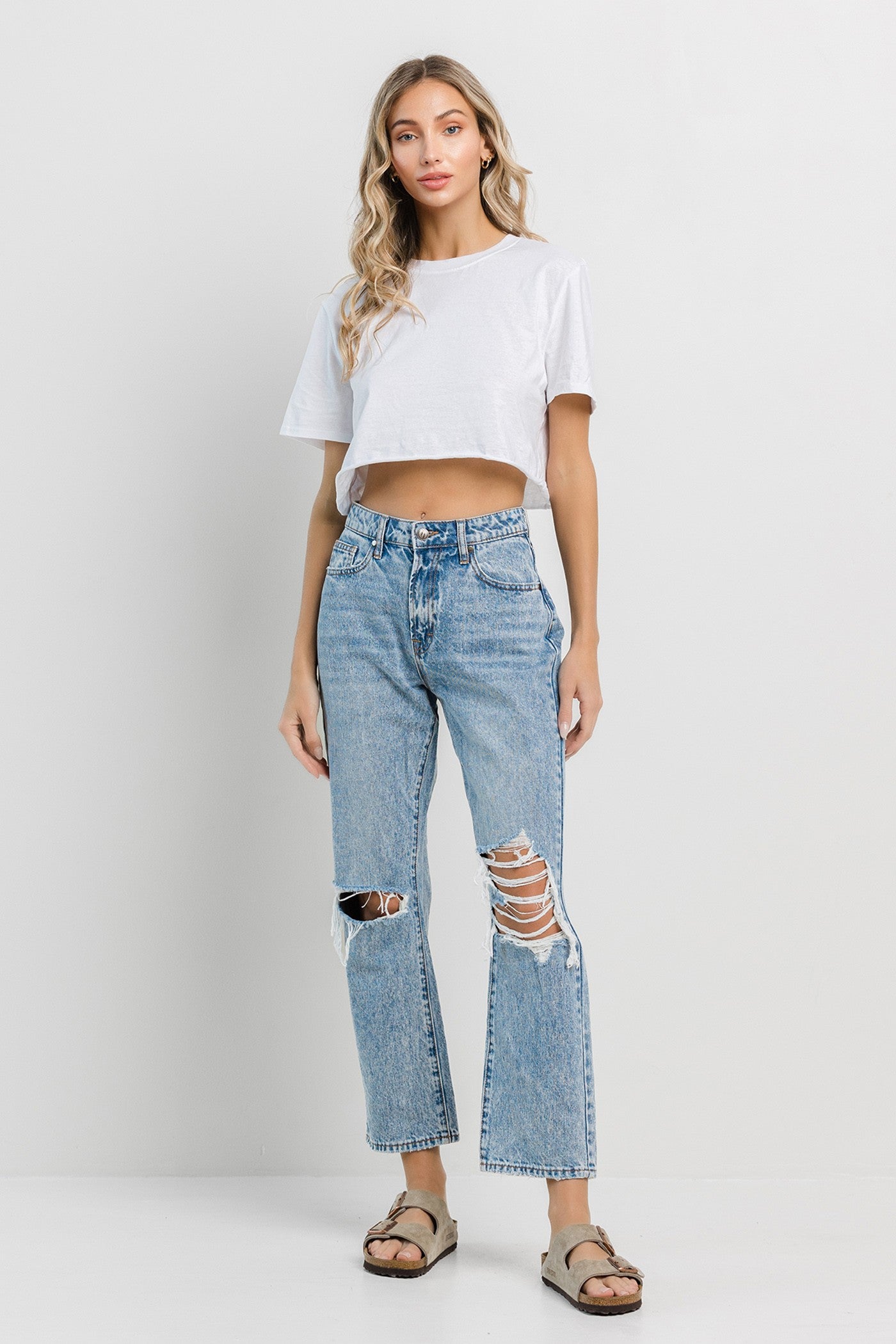 Vintage Wash Straight Jeans