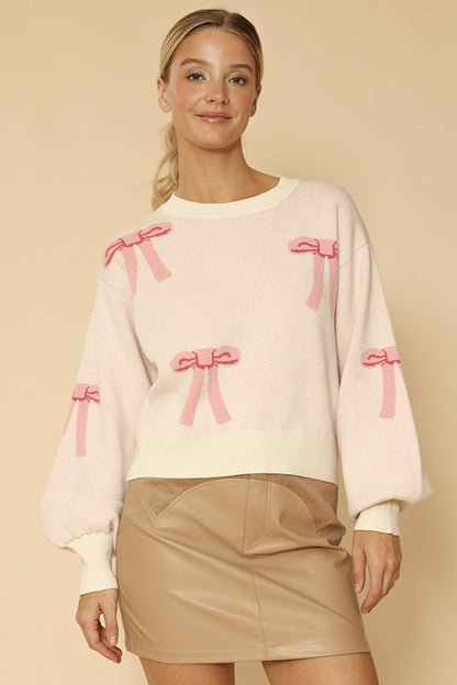All Over Bow Knit Sweater