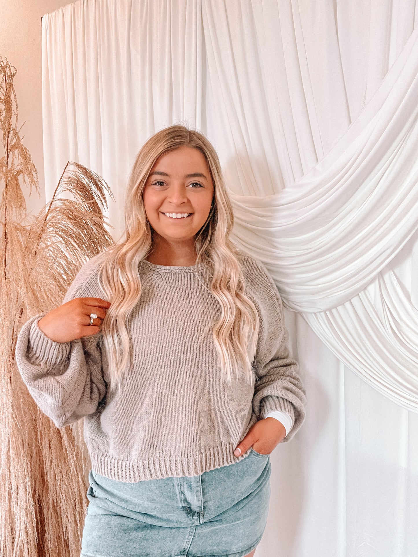 Taupe Reversible Sweater