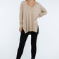 Hi-Low Hem Front Seam Sweater