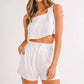 Sleeveless Crop Top and Shorts Set