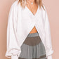 Grey Criss Cross Reversible Sweatshirt