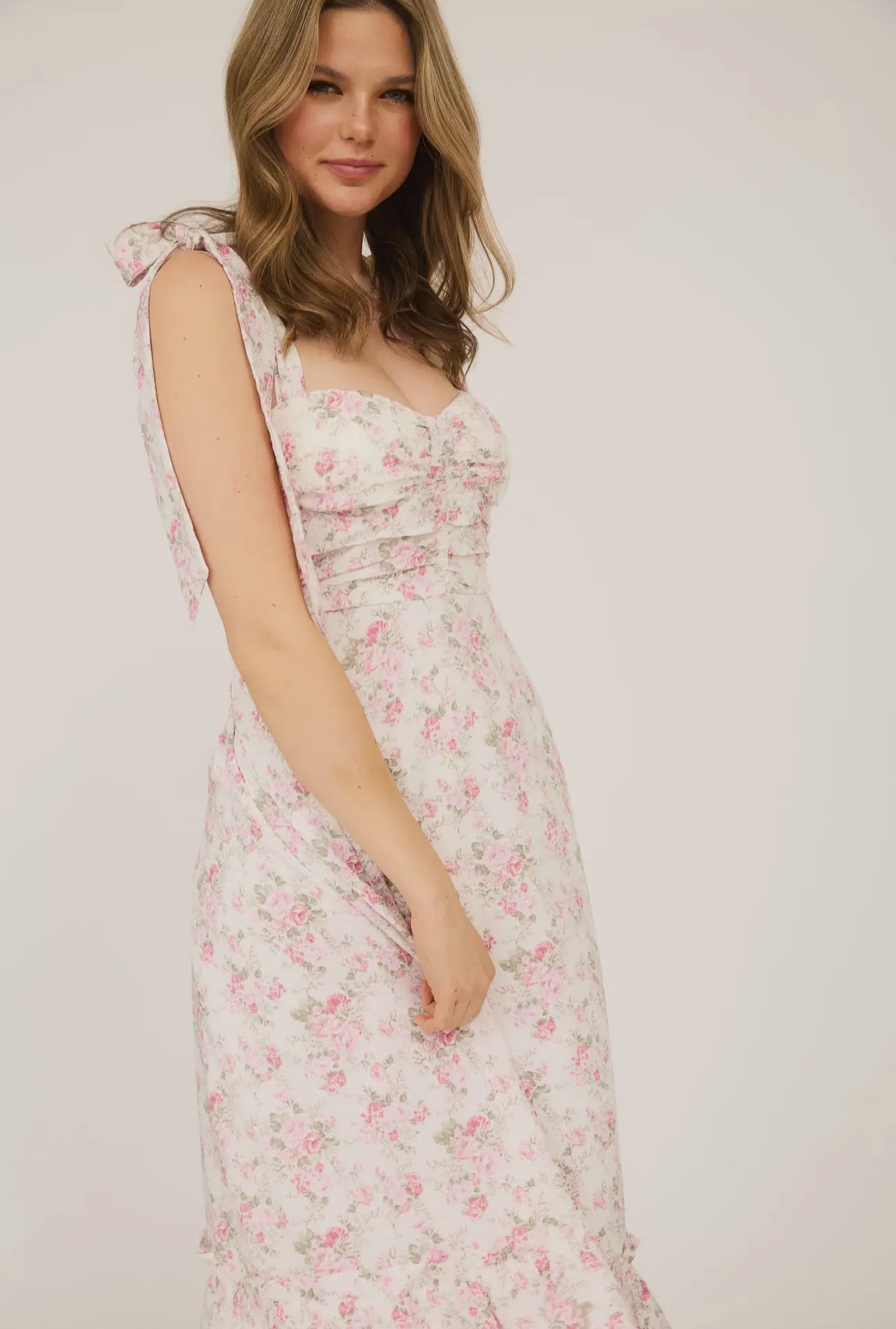 Pink Floral Maxi Dress