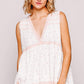 Lace Detail Floral V-Neck Sleeveless Top
