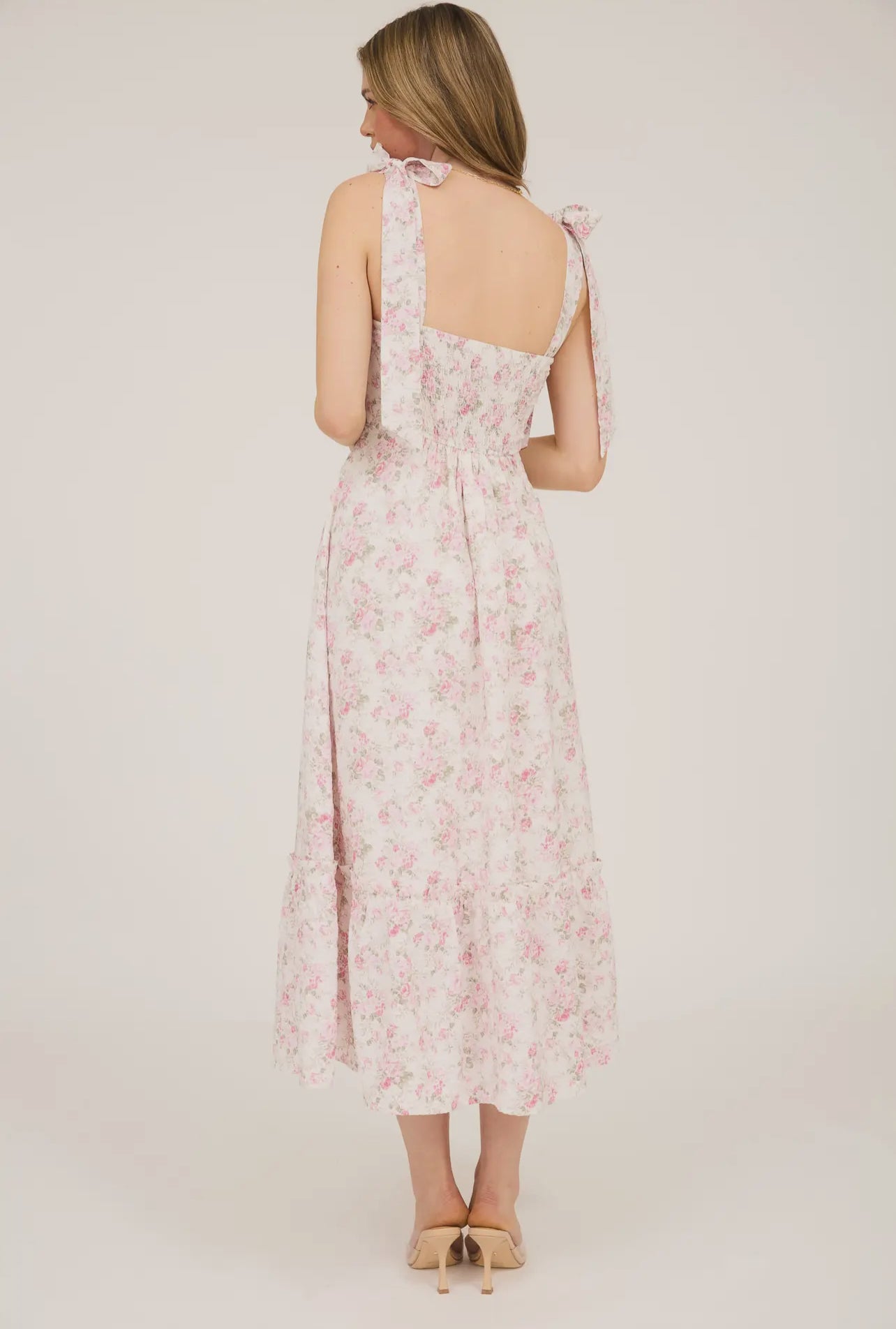 Pink Floral Maxi Dress
