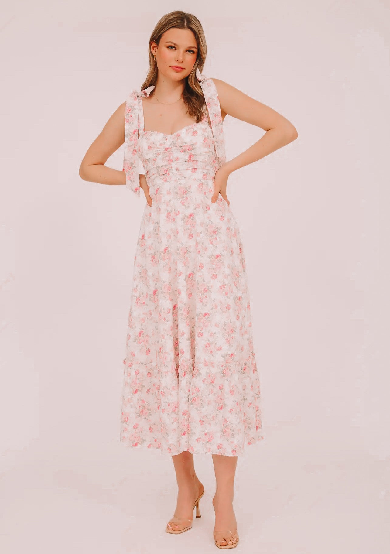 Pink Floral Maxi Dress