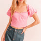 HYFVE Puff Sleeve Sweetheart Neck Top