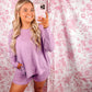 Soft Melange Long Sleeve Tee and Shorts Set