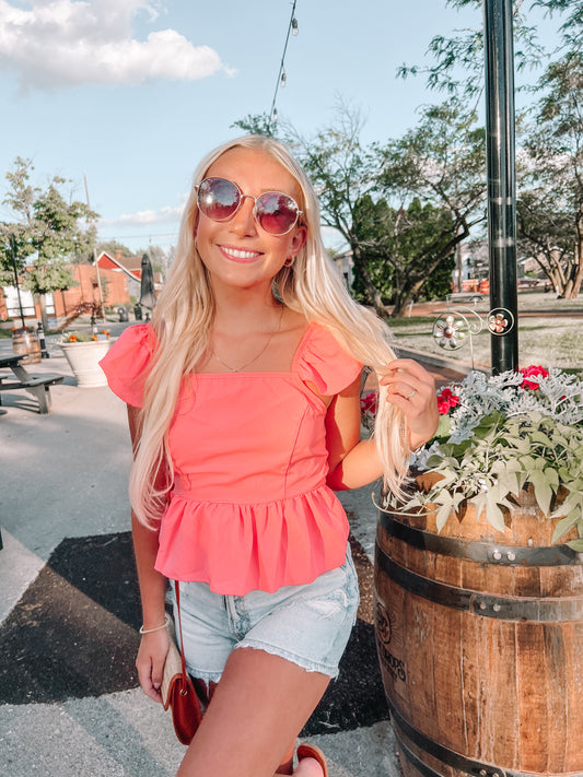 Hot Pink Bow Top