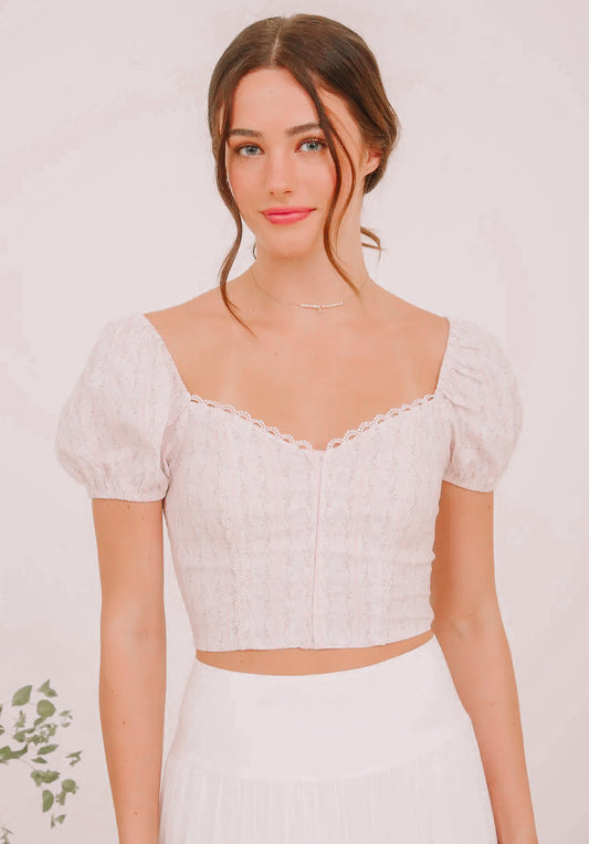 Blush Floral Puff Sleeve Top