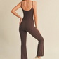 Brown Flare Jumpsuit