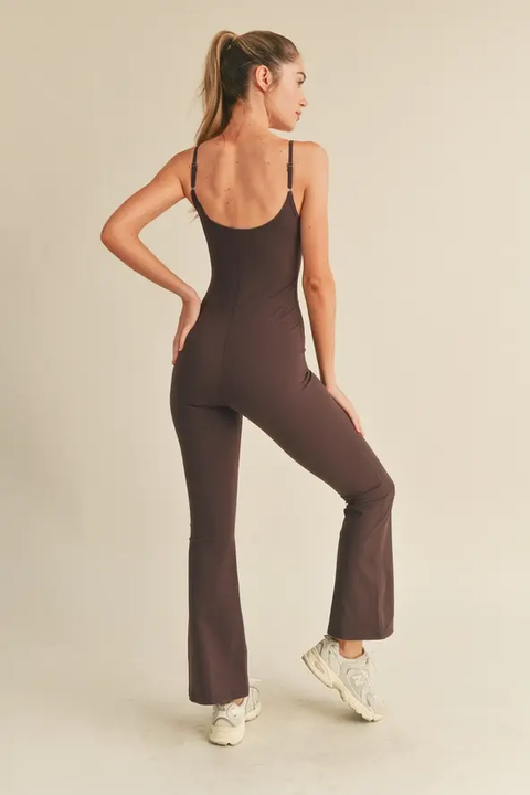 Brown Flare Jumpsuit