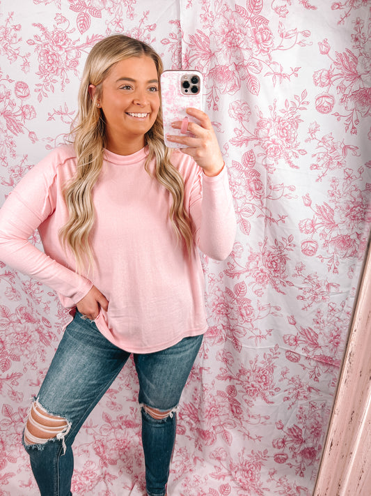 Baby Pink Hi-low Tee