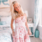 Pink Floral Lace Maxi Dress