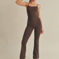 Brown Flare Jumpsuit