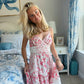 Pink Floral Lace Maxi Dress