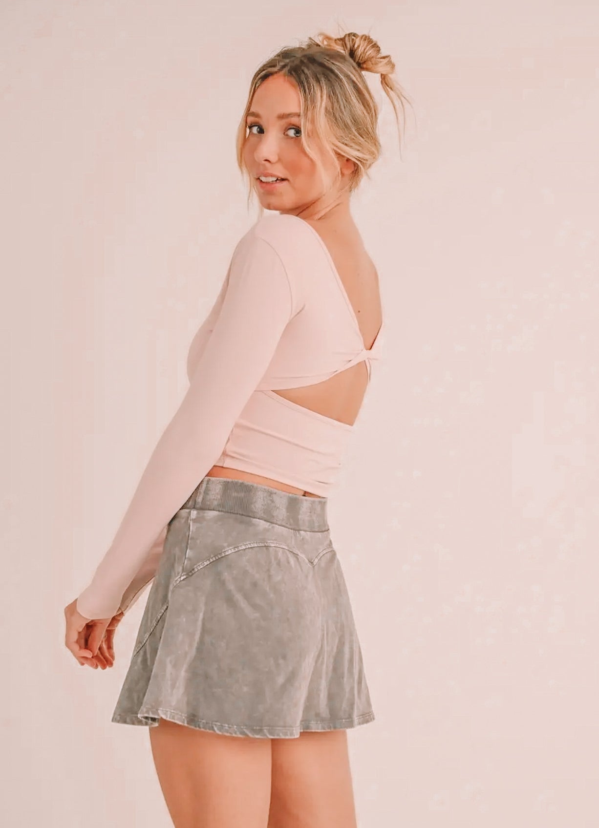 Blush Twist Back Top