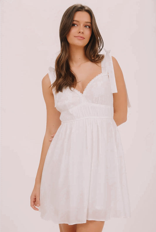 Eyelet Tie Strap Dress