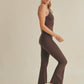 Brown Flare Jumpsuit