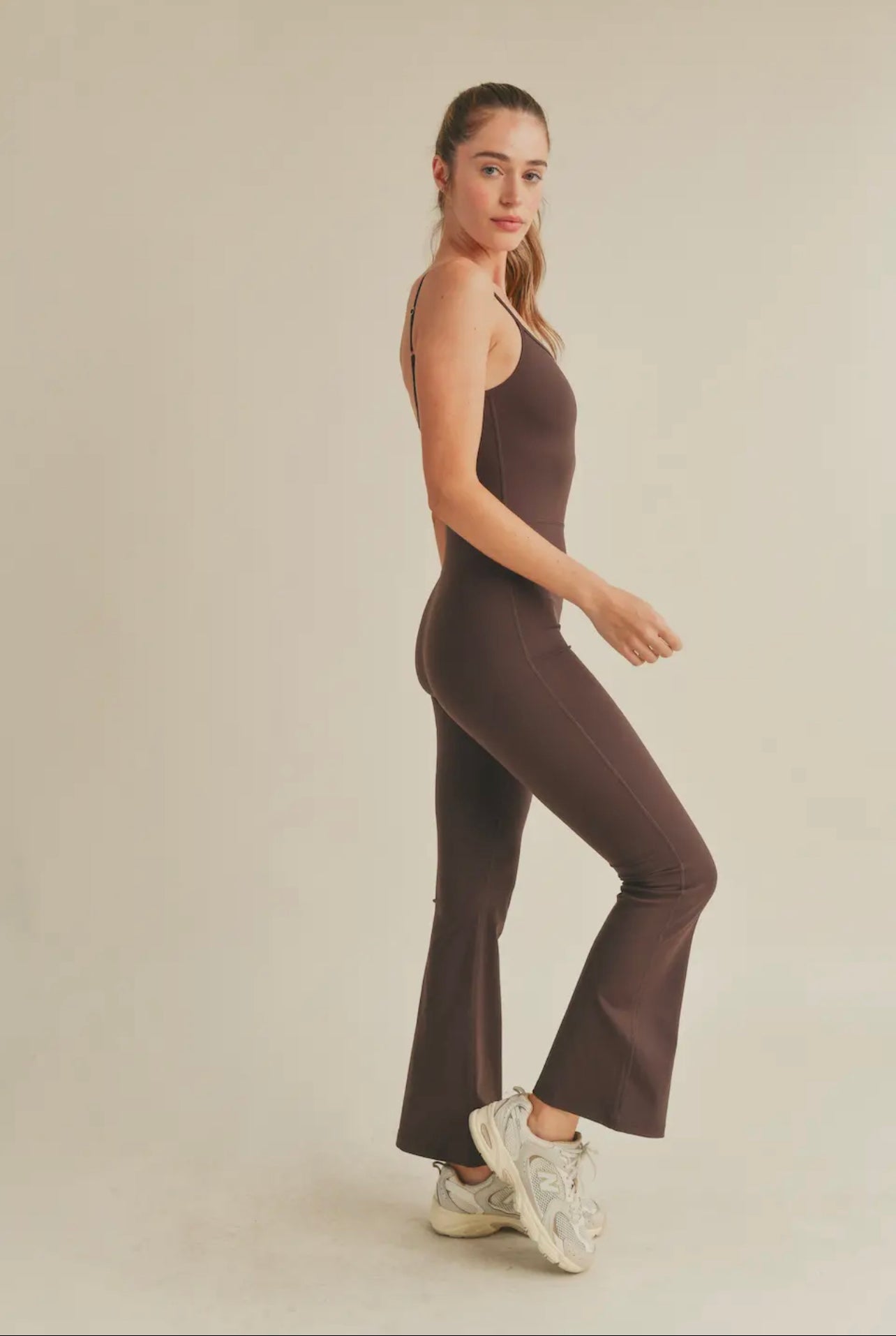 Brown Flare Jumpsuit