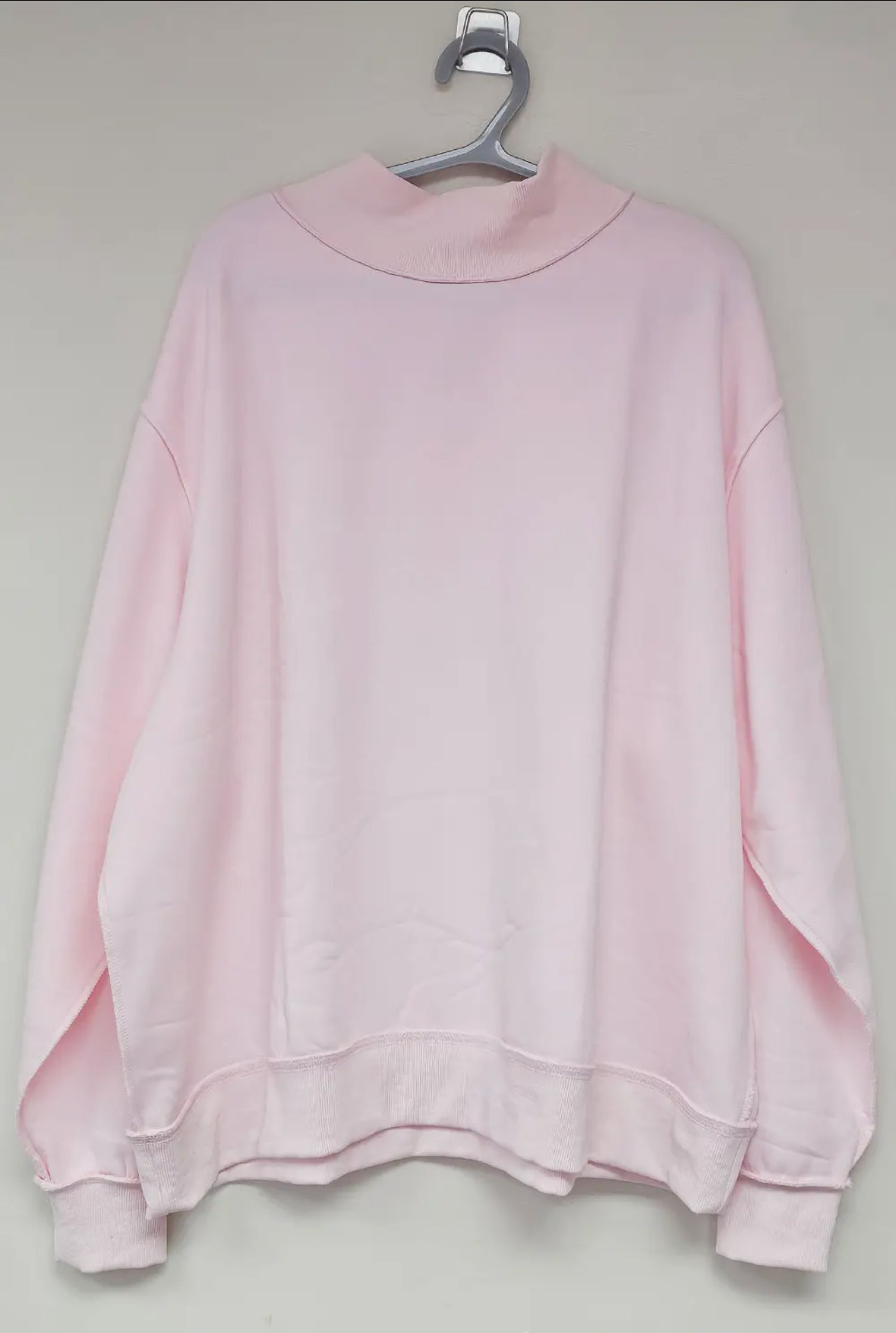 Blush Pink Mock Neck Sweatshirt