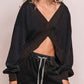 Black Criss Cross Reversible Sweatshirt