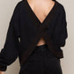Black Criss Cross Reversible Sweatshirt