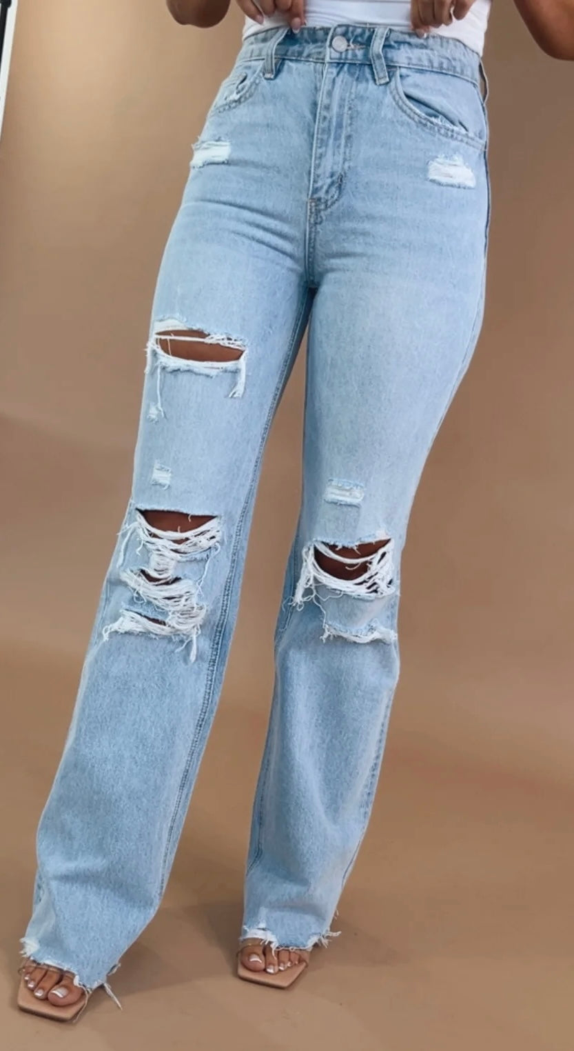 Distressed Vintage Flare Jeans